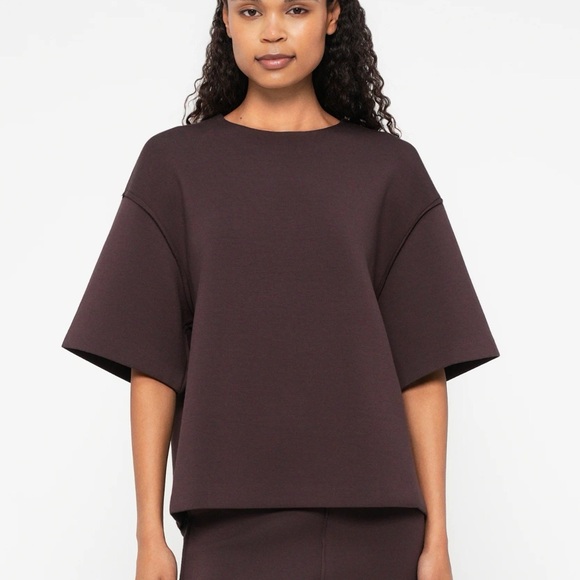 DAY BIRGER ET MIKKELSEN Amalie Scuba Top Chocolate Plum Brown size S - Picture 3 of 5